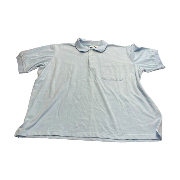 Haband Polo Shirt Men's 2X Blue Polyester Golf Performance Short Sleeve Collared - Picture 1 of 9